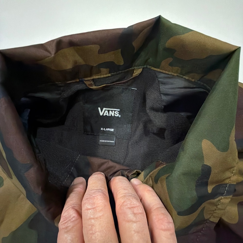 Vans Camo Coaches Jacket Men's XL Woodland Skate Streetwear Windbreaker - Picture 3 of 9